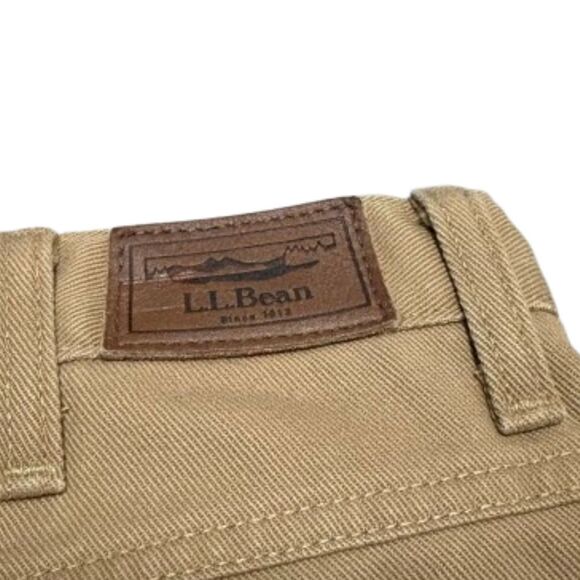 L.L. Bean Relaxed Fit Khaki Pants Thick Flannel Lined Workwear Mens Size 35x30 - Picture 6 of 8